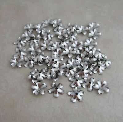 50 tapas de cuentas de pétalos de flores de acero inoxidable de 9 mm para cuentas de 8 mm Foto 1 de 4