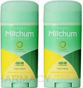 Mitchum Women Antiperspirant / Deodorant PURE FRESH Solid 2.7oz (2 pack) yellow/ - Picture 1 of 1