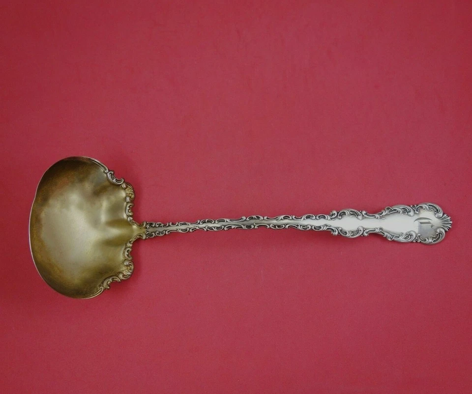 Cucharón de sopa de plata esterlina Louis XV por Whiting-Gorham lavado en oro 12 1/2" Foto 1 de 2