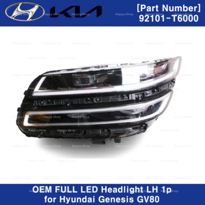 92101T6000 OEM FULL LED Headlight LH 1p for Hyundai Genesis GV80 2021-2023 - Image 1 of 2