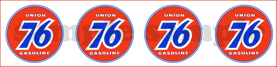 1.5 INCH UNION 76 GASOLINE DECAL STICKER SHEET (4) - Image 1 of 1