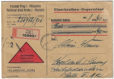 Checoslovaquia: 1943; portada especial, Praga, registrada, EBCHZ01 Foto 1 de 2