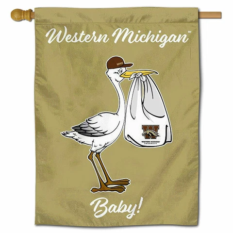 Western Michigan University New Baby Gift Decorative House Flag Cover