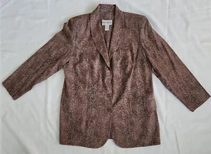 Danny & Nicole Blazer Suit Jacket Snake Skin Animal Print VTG 90S Plus 18 - Picture 1 of 9