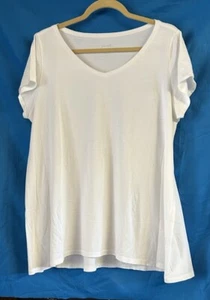 PureJill 100% Cotton White Short Sleeve Casual T Shirt Top XL - Picture 1 of 7