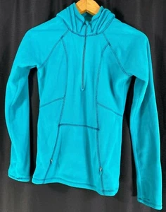 ATHLETA SKY HIGH POLARTEC HALF ZIP Aqua Embroidered Hood Jacket Top Damen XXS - Bild 1 von 12
