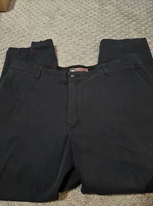 Lee Mens Black Customer Relaxed Fit Pleated Comfort Waist Pants Size 40x29 EUC - Picture 1 of 6