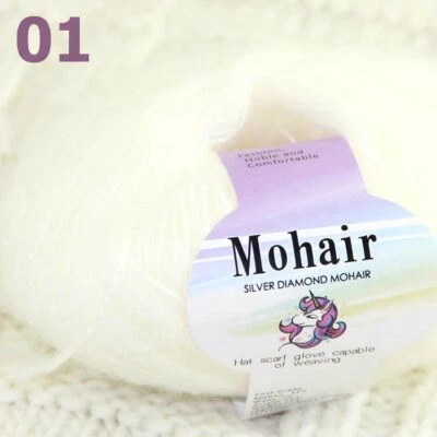 Lote de 1 Bolas X 25g Esponjoso Suave Mohair Encaje Crochet Mantón Tejer a Mano Hilo Foto 1 de 4