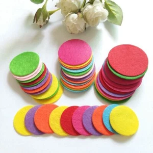 Round Multi Color Felt Fabric - Circle Craft Sew Kids Decoration Appliques 50pcs - Picture 1 of 16