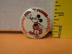 1930's Walt Disney Mickey Mouse Emerson Radio Celluloid Pinback Button, EX+