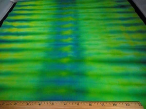 Bali Batik Fabric 2/3 Yard Green Turquoise Blue Benartex Premium Cotton #16 - Picture 1 of 1