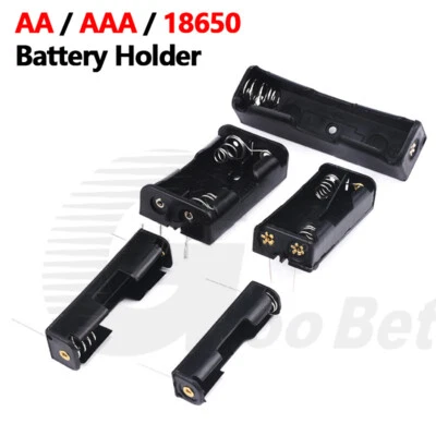 AA / AAA / 18650 Battery Holder Connector Open Box Case with PCB Solder Pin DIY - Image 1 of 4