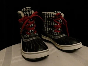 Sorel Damen schwarz weiß NL1627-068 Tivoli Tweed wasserdicht Winter Schnee Stiefel 6 - Bild 1 von 8