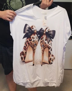 T-Shirt mit Print Damenmode Damen Shirt Weiß Kleidung für Damen Damenbekleidung - Bild 1 von 1