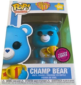 NEW FUNKO POP! 1203 CHAMP CARE BEAR LIMITED FLOCKED CHASE EDITION VINYL FIGURE - Picture 1 of 2