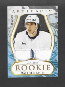 MATTHEW KNIES 2023-24 artefactos de cubierta superior parche doble jersey novato/599 RC #200 - Imagen 1 de 2