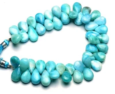 Gema Natural AAA Larimar 11x8 a 12x9mm Tamaño Suave Forma Pera Cuentas 8" Hilo Foto 1 de 4