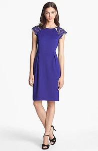 Alex Evenings Etui-Kleid Illusionsärmel blau Größe 8 neu 148 $ - Bild 1 von 2