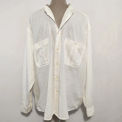 Claiborne Men's Size Large White Linen Blend Long Sleeve Button Down Shirt - Image 1 of 4