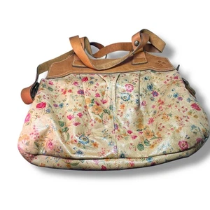 329 $ Patricia Nash Prairie Rose Leder Umhängetasche Blumenmuster Handtasche italienisches Leder - Bild 1 von 9