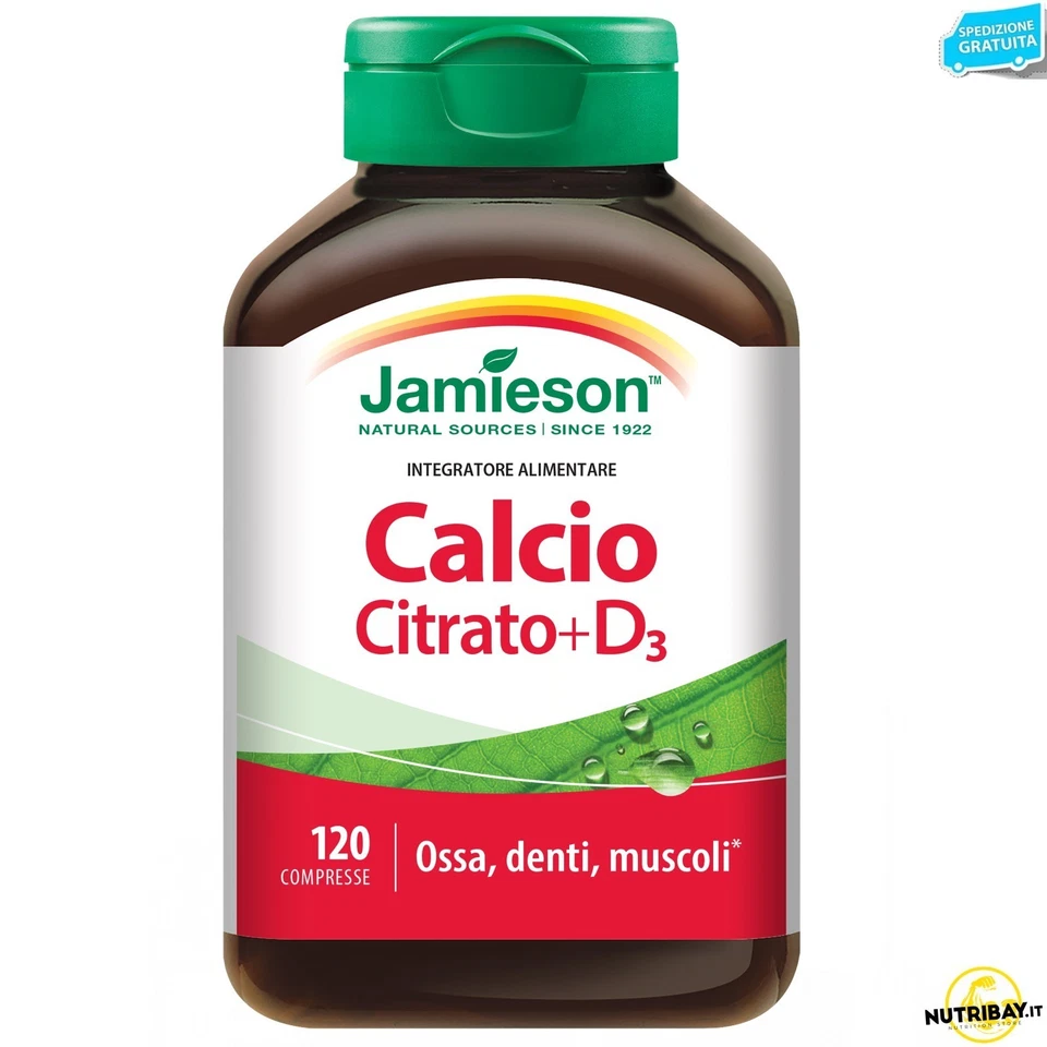 Jamieson Calcio Citrato + D3 - 120 cpr Calcio e vitamina d per ossa e denti