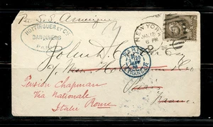 U.S. COVER cds NEW YORK 1886 FKD Sc205 mld FRANCE forwarded ITALY - Picture 1 of 5