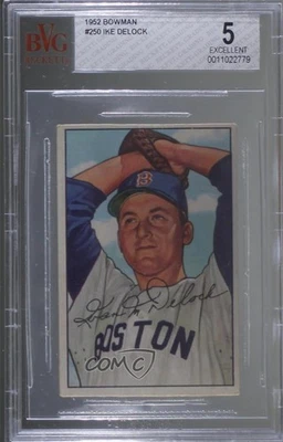 1952 Bowman Ivan Delock #250 BVG 5 Rookie RC - Image 1 of 2