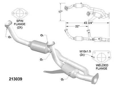 Catalytic Converter for 2004-2007 Ford Freestar - Image 1 of 2