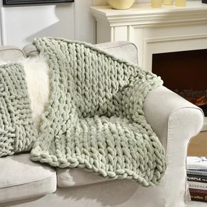 Soft Chunky Knit Blanket, 30X40 Inch Handmade Thick Chenille Yarn Throw Witho... - Picture 1 of 6