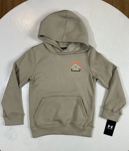 NWT Under Armour Boys' Fleece Hoodie Sweater Size Youth Small Beige Desert Sand - Picture 1 of 7