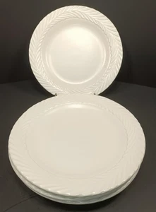 Bee & Willow Asheville Vine 8" Salatteller Lorbeerblattmuster weiß Set (4) - Bild 1 von 14