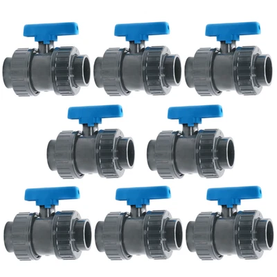 HAF® 1-8x PVC 2 Wege Kugelhahn Absperrhahn 63mm Blauer Griff Pool und Teichbau - Bild 1 von 4