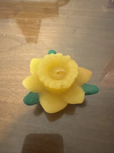 Vintage Decorative Yellow Flower Wax Candle - Picture 1 of 5