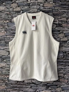 Canterbury Sleeveless Cricket Overshirt Vest Cream Men's Size Large Brand NEW - Picture 1 of 9