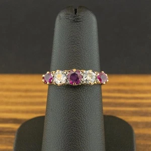 (PA2) 0.66ct Ruby and 0.4ct Diamond Ring Size J 2.8g - Picture 1 of 3