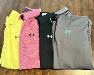 Under Armour Polo's-XL-Lot of Four (4) Breathable Golf/Athletic-Odor Control - Picture 1 of 13
