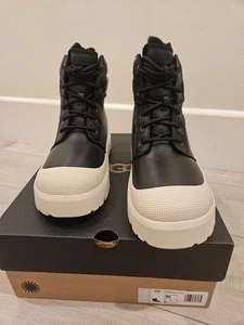 NUOVI STIVALI UGG TAGLIA 10 DA UOMO NEUMEL HIGH WEATHER HYBRID LTR IN PELLE DI BETULLA NERI - Foto 1 di 8