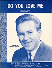 JOHNNY O'KEEFE-Do You Love Me-1962 Sheet Music-Original Australian-Berry Gordy