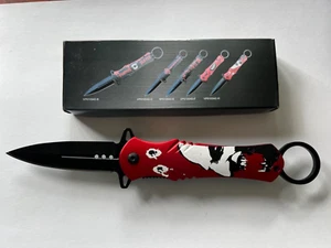 8" zombie SPRING FOLDING Open ASSISTED STILETTO TACTICAL KNIFE VP010542-H - Picture 1 of 3