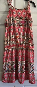 Bathing Suit Pocket Cover Up Women’s Orange Paisley Size XL New With Tags - Picture 1 of 2