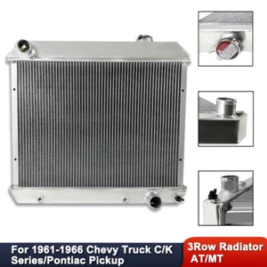 Radiador de aluminio de 3 filas para camioneta Chevy serie C/K Pontiac AT/MT 1961-1966 - Imagen 1 de 7