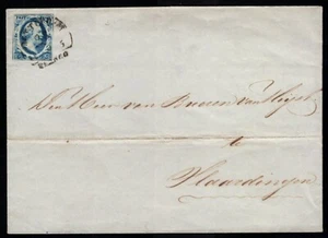 Carta Doblada Países Bajos, 1855. Rotterdam a Vlaardingen. - Imagen 1 de 3