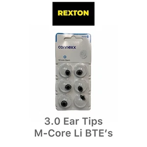 Pendientes Rexton 3.0 para modelos M-Core Li BTE talla 10 mm abiertos (paquete de 6) - Imagen 1 de 8