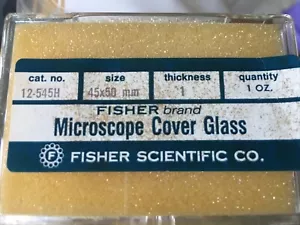 4 Cajas Fisher Microscopio Cubierta Deslizante Vidrio Deslizante No. 1 gato. 12545H 45x50mm - Imagen 1 de 3