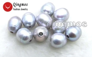 10 Piezas 10-11mm Arroz 2mm Agujero Natural Gris Perla Cuentas para Fabricación de Joyería - Imagen 1 de 4