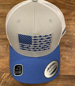 Columbia PFG Snap Back Cap Mesh verstellbar weiß blau grau brandneu Angelmütze - Bild 1 von 5