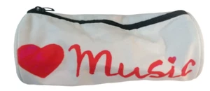 Astuccio Tema Musicale Bianco con Scritta Music  Portamatite Regalo Musica - Picture 1 of 5