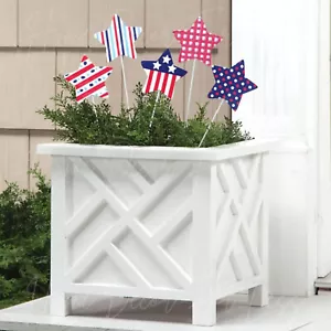 Set of 5 Patriotic Americana Star Metal Garden Stakes July 4 Outdoor Yard Decor - Picture 1 of 6