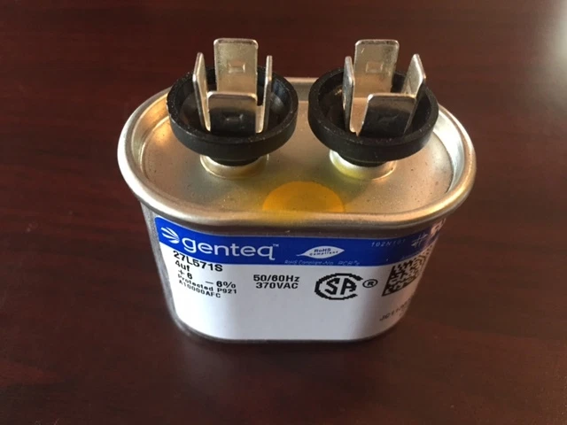(1) 27L571S Genteq capacitor 4uF 370V Application Motor Run (NEW) - Image 1 of 1