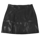 Skirt V Waist Hip Wrapped Slim Zipper Short Navel Exposed Skirt (Black L) ZZ1